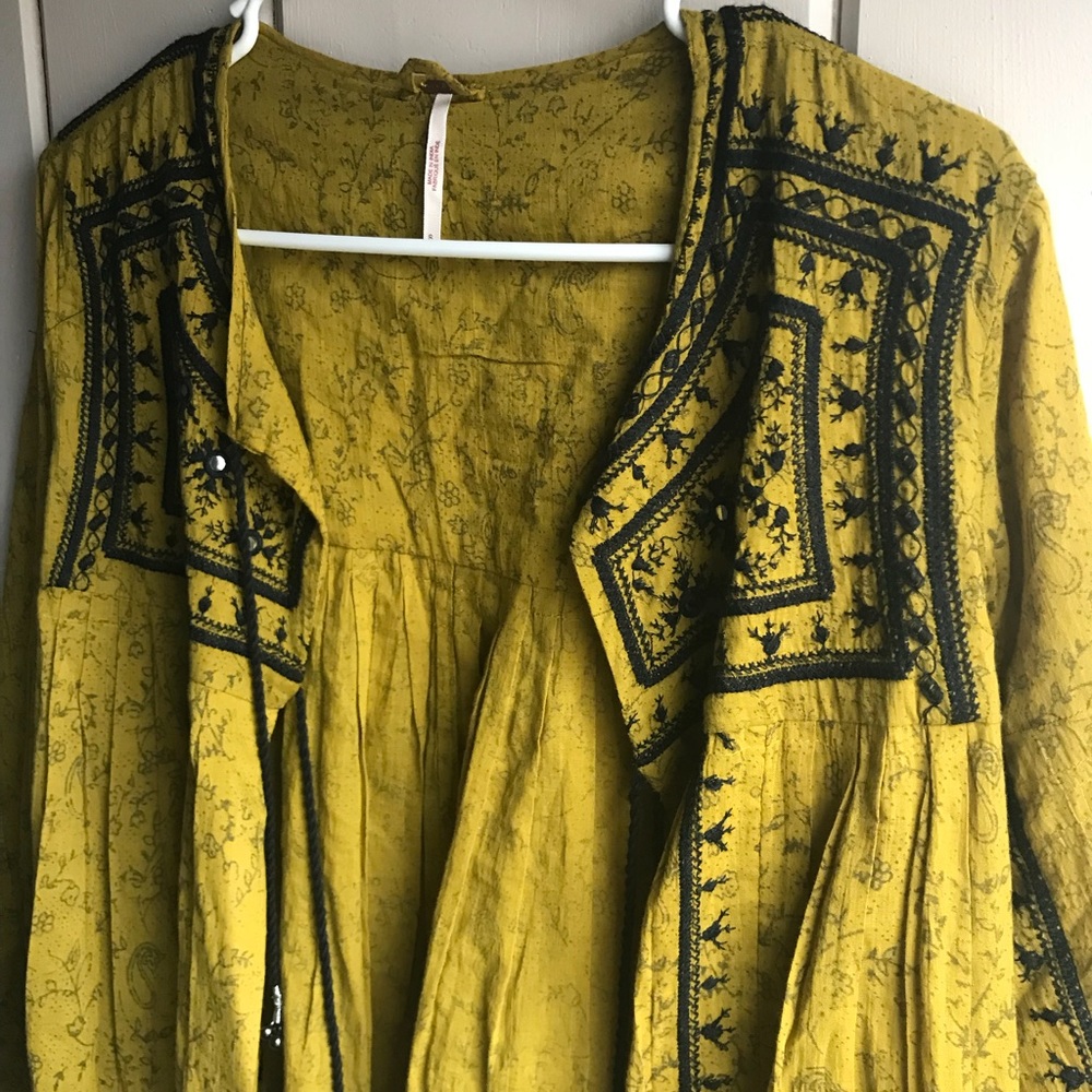 Free People Twilight Embellished Cotton Jacket S